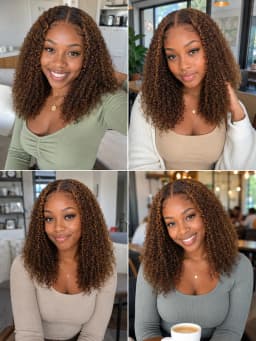 TIMOPOL 20 Inch Jerry Curly Human Hair Wig P4/27 Highlight 13x4 Lace Frontal, Glueless Pre Plucked with Baby Hair Curly Wig for Black Women