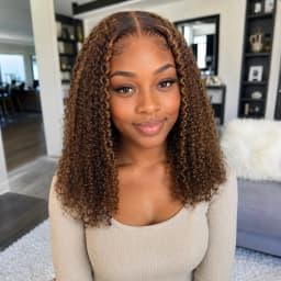 TIMOPOL 20 Inch Jerry Curly Human Hair Wig P4/27 Highlight 13x4 Lace Frontal, Glueless Pre Plucked with Baby Hair Curly Wig for Black Women