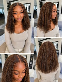 TIMOPOL 20 Inch Jerry Curly Human Hair Wig P4/27 Highlight 13x4 Lace Frontal, Glueless Pre Plucked with Baby Hair Curly Wig for Black Women
