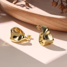 Chunky Hoop Earrings for Women 925 Sterling Silver Hoop Earrings Hypoallergenic 14K Gold Plated Earring Open Huggie Teardrop Earring,Statement Jewellery