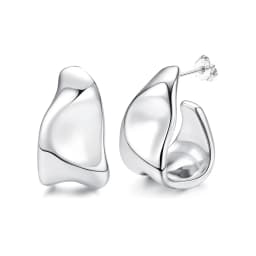 Chunky Hoop Earrings for Women 925 Sterling Silver Hoop Earrings Hypoallergenic 14K Gold Plated Earring Open Huggie Teardrop Earring,Statement Jewellery