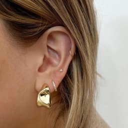 Chunky Hoop Earrings for Women 925 Sterling Silver Hoop Earrings Hypoallergenic 14K Gold Plated Earring Open Huggie Teardrop Earring,Statement Jewellery