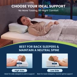 JHK Ergonomic Queen Size Cervical Contour Pillows For Neck 1 Pack Pain Relief Memory Foam Bed Pillow with Cooling Pillowcase