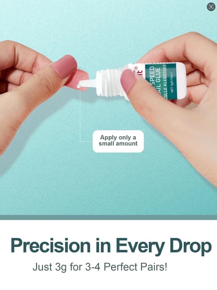 Quick-Drying Nail Glue for Press-On Nails - Strong Adhesive for Easy Application