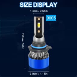 Roadsun Car LED Headlight Bulbs 120W 22000LM CANBUS Super Bright 9005/HB3 High/Low Beam LED Car Headlamps 6000K DC12V 3570 CSP Chips Auto Light Bulbs Universal Fit For Car Motors
