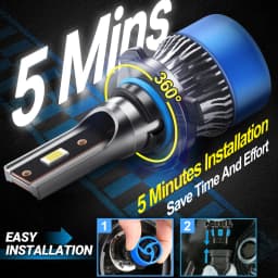 Roadsun Car LED Headlight Bulbs 120W 22000LM CANBUS Super Bright 9005/HB3 High/Low Beam LED Car Headlamps 6000K DC12V 3570 CSP Chips Auto Light Bulbs Universal Fit For Car Motors