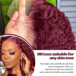 13x4 Lace Front 99j Burgundy Deep Curly Short Bob Wigs 250% Density Red Colored Wigs 99j Deep Wave Human Hair Wigs For Women 10 16 Inch