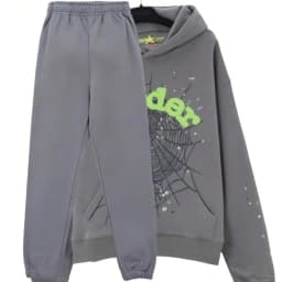 Men's And Women's Street Punk Oversized Hooded Sweatshirt Sets, Spider Web Rhinelstone Hooded Sweatshirts, Hip‑Hop Fashion Letter Aesthetic Sweatshirts, Gender Neutral Sets, Couple Sets