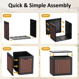 33 Gallon Outdoor Deck Storage Box, Resin Weather‑Resistant Storage Container, Multipurpose Patio Storage Chest for Cushions, Tools and Pool Supplies
