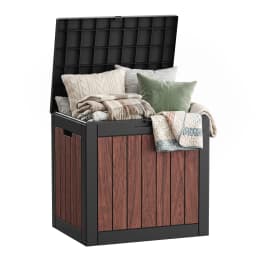 33 Gallon Outdoor Deck Storage Box, Resin Weather‑Resistant Storage Container, Multipurpose Patio Storage Chest for Cushions, Tools and Pool Supplies