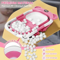 Newborn Collapsible Baby Bathtub Portable Travel Tub with Thermometer And Soft Floating Cushion Drain Hole Baby Tubs