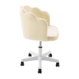 Velvet Petal Desk Chair, Bow Cushion Vanity Chair, Mid-Back Swivel Upholstered Computer Task Chair for Girls Women, Home Office Chair with Wheels, Adjustable Height