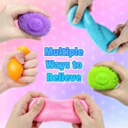 Fuzz Ball Squishy Stress Ball, Soft Tactile Fidget Toy for Anxiety & Stress Relief, Sensory Calming Grip Squishy Ball for Kids Adults, Fun Christmas Gift, Party Favor & Student Prize