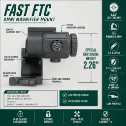 Spec Optics 2.26" Magnifier Mount Flip-To-Center OMNI Geni Hunting Scope Mount FTC Omni Magnifier Mount QD Lever CNC 6068 Aluminum