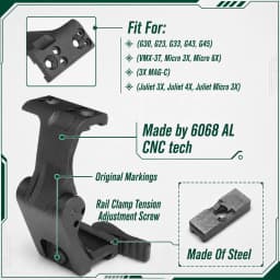 Spec Optics 2.26" Magnifier Mount Flip-To-Center OMNI Geni Hunting Scope Mount FTC Omni Magnifier Mount QD Lever CNC 6068 Aluminum