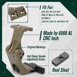 Spec Optics 2.26" Magnifier Mount Flip-To-Center OMNI Geni Hunting Scope Mount FTC Omni Magnifier Mount QD Lever CNC 6068 Aluminum