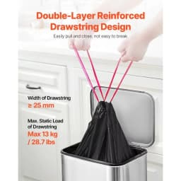 50pcs/set Ultra-thick and Durable 30-gallon Drawstring Garbage Bags, Recyclable Kitchen Trash Cans, Household Essentials