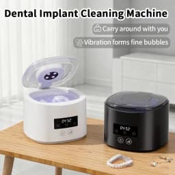 USB Rechargeable 50KHZ Ultrasonic Braces Cleaning Machine Multi-Function Invisible Retainer Denture Cleaner for Oral Care