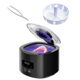 USB Rechargeable 50KHZ Ultrasonic Braces Cleaning Machine Multi-Function Invisible Retainer Denture Cleaner for Oral Care