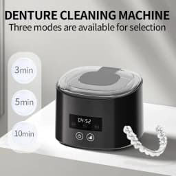 USB Rechargeable 50KHZ Ultrasonic Braces Cleaning Machine Multi-Function Invisible Retainer Denture Cleaner for Oral Care