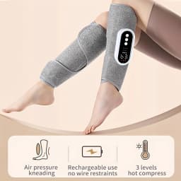 LINGTENG 2 Leg Massagers for Both Calves, with Heating and Air Compression Functions, Wireless Calf Massager with 3 Modes and 3 Intensity Levels, Great for Muscles, Perfect Gift for Christmas, Mother's Day, and Father's Day