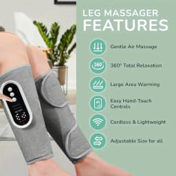 LINGTENG 2 Leg Massagers for Both Calves, with Heating and Air Compression Functions, Wireless Calf Massager with 3 Modes and 3 Intensity Levels, Great for Muscles, Perfect Gift for Christmas, Mother's Day, and Father's Day