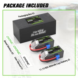 OVONIC 3S LiPo Battery 11.1V 800mAh 80C High Discharge Soft‑Case 2‑Pack with EC2 Plug for Micro FPV Drone Tinywhoop Cinewhoop Quadcopters