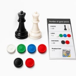 Portable 3‑in‑1 Chess Checkers Ludo Board Game Set Folding Storage Travel Family Puzzle Game, 2‑4 Players Educational Brain Development Toy, Surprise Holiday Gift for Kids Adults Birthday Halloween Christmas Thanksgiving Present
