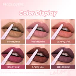 12PCS/SET Matte Lip Liner Set, Creamy Long-Wear Lip Pencil, 12 Rich Buildable Colors, Smooth Application, Ideal for Lipstick Base and Contouring, Travel-Friendly Lip Makeup Essentials