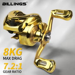 BILLINGS Baitcasting Reel 18LB Max Drag 7.2:1 High Speed Gear Ratio 5+1Stainless Steel Bearings Smooth Operation Baitcaster Fishing Reels for Freshwater Saltwater Bass Trout Carp Fishing
