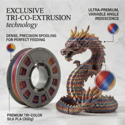 300g Tri-Color PLA Filament 1.75mm 3D Printer Filament Red Gold Blue Multi Color Gradient Shiny Glossy Mini Spool Easy Printing