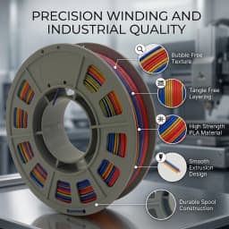 300g Tri-Color PLA Filament 1.75mm 3D Printer Filament Red Gold Blue Multi Color Gradient Shiny Glossy Mini Spool Easy Printing