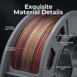 300g Tri-Color PLA Filament 1.75mm 3D Printer Filament Red Gold Blue Multi Color Gradient Shiny Glossy Mini Spool Easy Printing