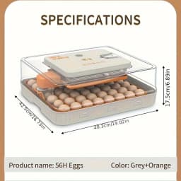 56 Egg Incubator for Hatching Eggs, Egg Incubators with Automatic Egg Turning, Temperature and Humidity Control, Egg Candler, Automatic Water Bottle Refill, Incubator for Chicken, Ducks, Goose