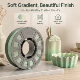Silk Emerald Gradient PLA 3D Printer Filament, 1.75mm, 300g Spool, Multi-Color Transition Shiny FDM Printing Material