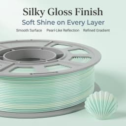 Silk Emerald Gradient PLA 3D Printer Filament, 1.75mm, 300g Spool, Multi-Color Transition Shiny FDM Printing Material