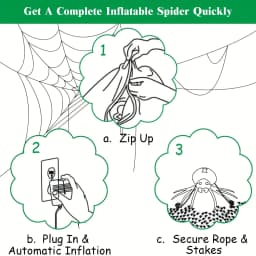 Giant 7.2FT LED Glowing Inflatable Spider Creepy Blow Up Yard Decor with Stakes & Blower, Outdoor Halloween Airblown Spider for Lawn Garden Party Quick Setup & Fast Deflate Design USA Warehouse Fast Shipping