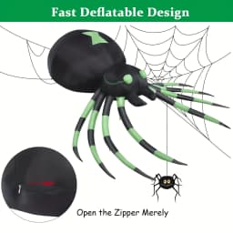 Giant 7.2FT LED Glowing Inflatable Spider Creepy Blow Up Yard Decor with Stakes & Blower, Outdoor Halloween Airblown Spider for Lawn Garden Party Quick Setup & Fast Deflate Design USA Warehouse Fast Shipping