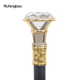 White Diamond Golden Silver Walking Cane Fashion Decorative Walking Stick Gentleman Elegant Cosplay Cane Knob Crosier 93cm