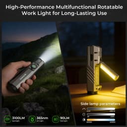 Wurkkos HD05 Flashlight, 3100LM Multifunctional LED Hunting/Hiking Spotlight (with Rechargeable Battery), Shipped from Local Warehouse