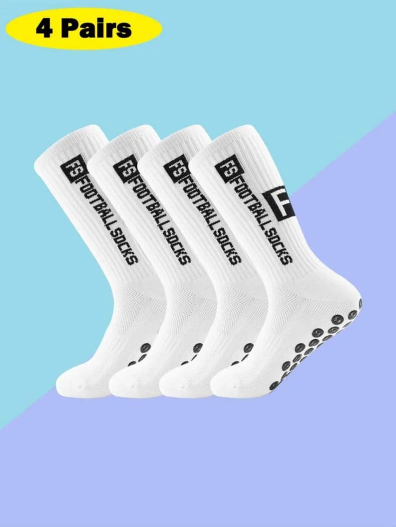Athletic Grip Socks 4 Pairs High-Elastic Sports Grip Socks for Men Women Soccer Training Games Essential Gear 2026