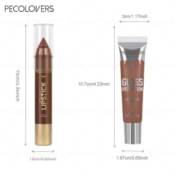 2PCS/Set Lip Liner and Gloss Duo Smooth and Hydrating - Offers Long-Lasting, Vivid Color with A Moisturizing Shine Suitable for Various Looks
