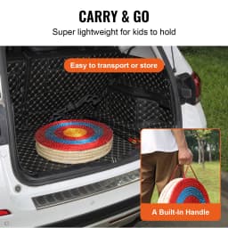 SucceBuy 20in Traditional Solid Straw Round Archery Target Shooting Bow Coloured Rope Target 3/5 Layer for Shooting Practice