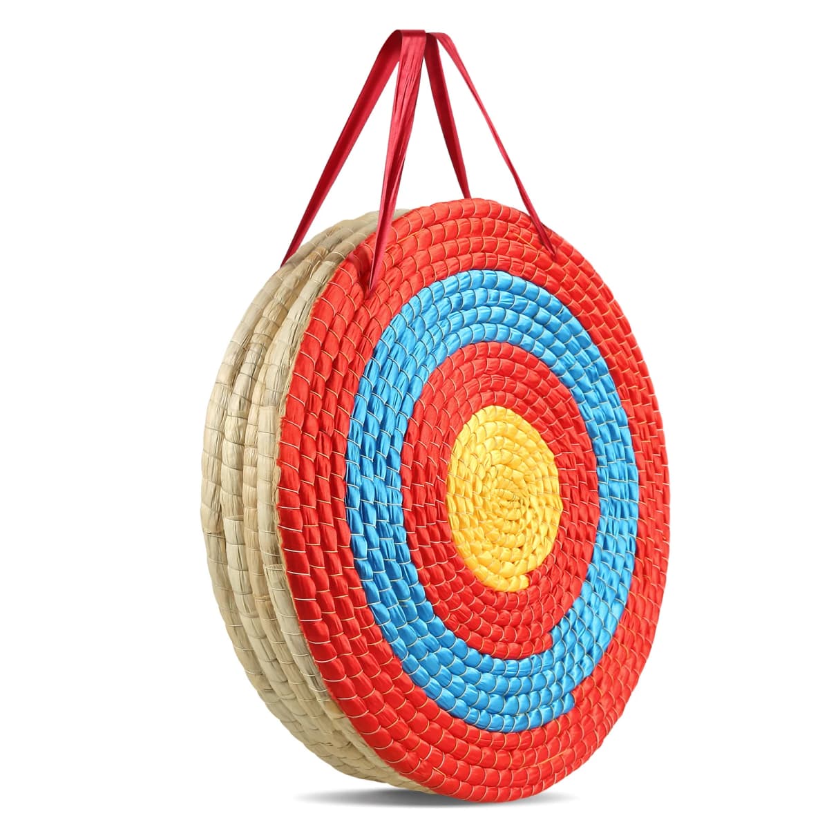 SucceBuy 20in Traditional Solid Straw Round Archery Target Shooting Bow Coloured Rope Target 3/5 Layer for Shooting Practice
