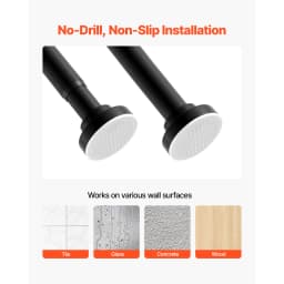 SucceBuy Shower Curtain Rod with Holders 28-76 In Adjustable Spring Tension Stainless Steel Telescoping Rod for Bathroom Closet
