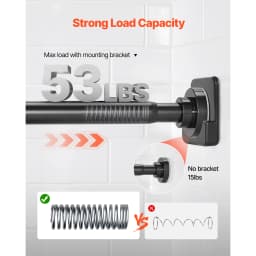 SucceBuy Shower Curtain Rod with Holders 28-76 In Adjustable Spring Tension Stainless Steel Telescoping Rod for Bathroom Closet
