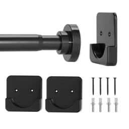SucceBuy Shower Curtain Rod with Holders 28-76 In Adjustable Spring Tension Stainless Steel Telescoping Rod for Bathroom Closet