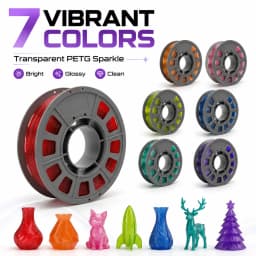 PETG Glitter 3D Printer Filament 1.75mm 300g Spool Sparkling Sparkle Glittery PETG High Strength Toughness Easy to Print FDM Printing Material