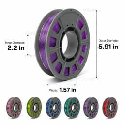 PETG Glitter 3D Printer Filament 1.75mm 300g Spool Sparkling Sparkle Glittery PETG High Strength Toughness Easy to Print FDM Printing Material