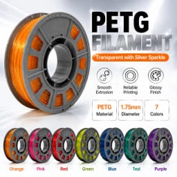 PETG Glitter 3D Printer Filament 1.75mm 300g Spool Sparkling Sparkle Glittery PETG High Strength Toughness Easy to Print FDM Printing Material